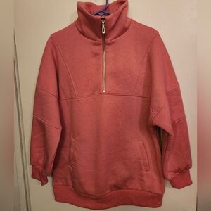 Cozy Pink Half-Zip Sweatshirt